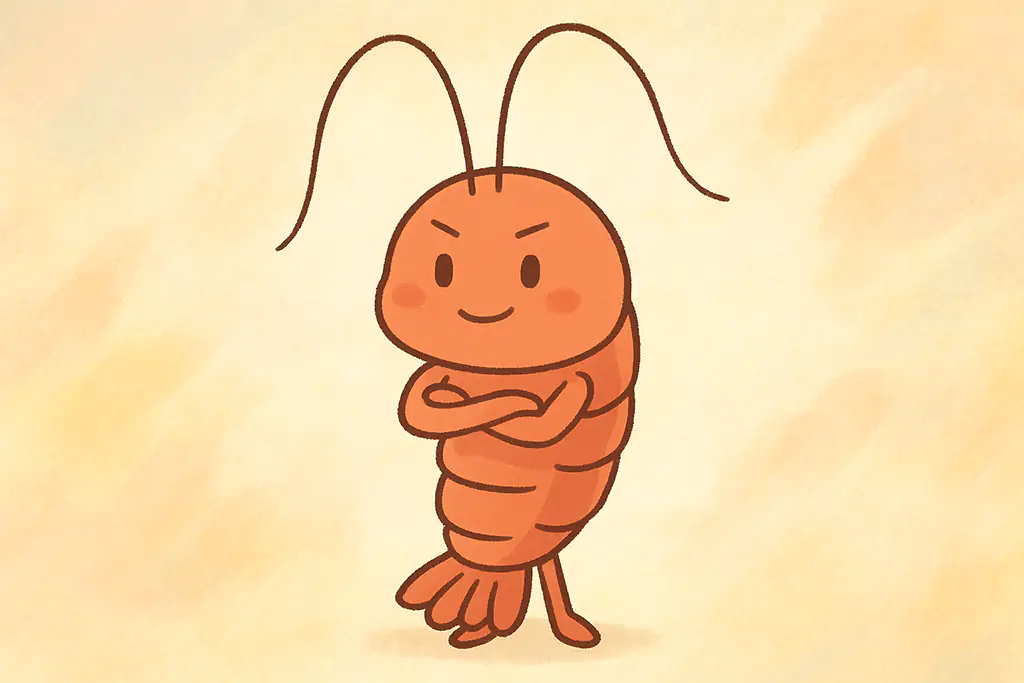 エビリファイをモチーフにしたゆるキャラ、エビちゃんのイラスト