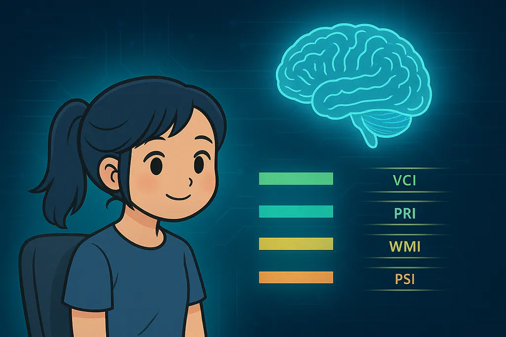 発達特性を表す女性と脳のイメージイラスト